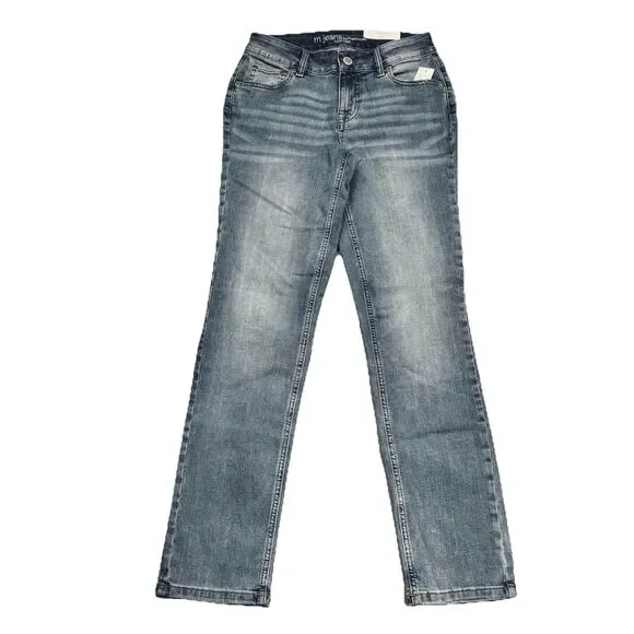 Maurices M Jeans Classic Straight 0 Short (27x29) Blue Stretch Mid Rise Womens