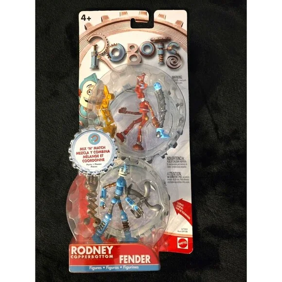 Robots Movie Copper and Fender Action Figures Mattel 2004. FACTORY SEALED