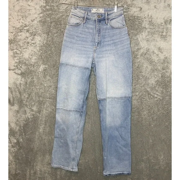 Hollister Women 90s Loose Curvy Ultra High Rise Dad Light Wash Denim Jean 3