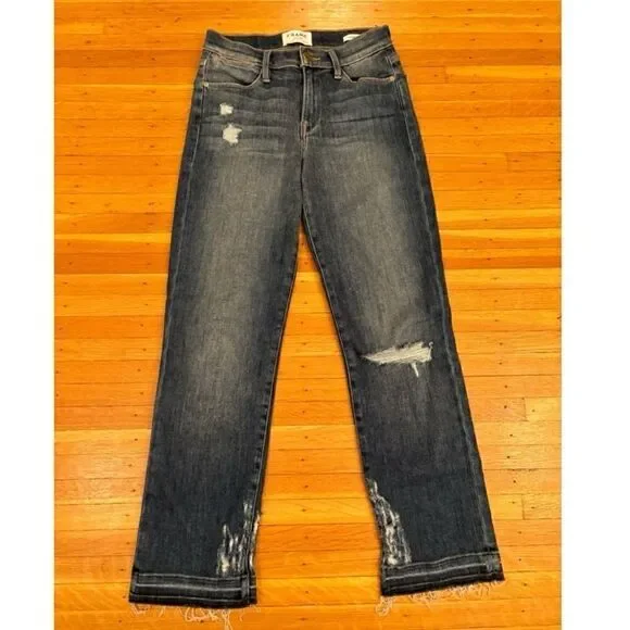 Frame Le High Straight ripped jeans