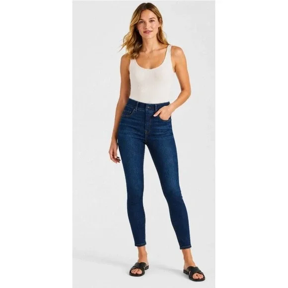 Spanx High-Rise Pull On Skinny Ankle Jeans Shapewear Preppy Casual Western M