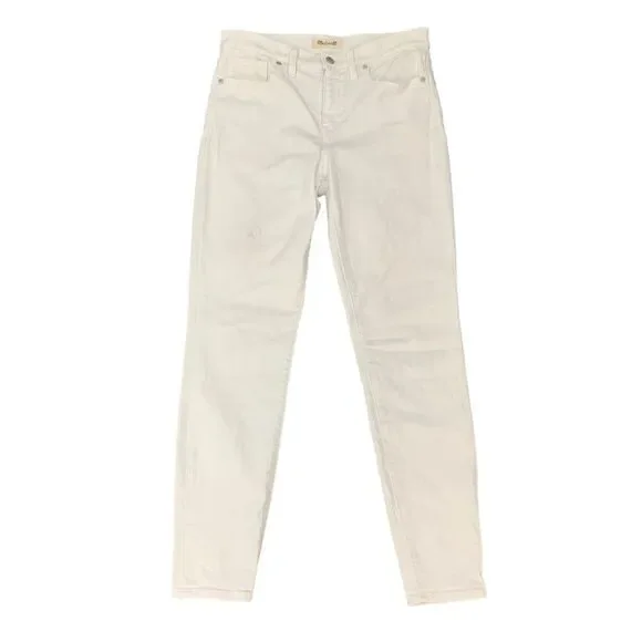 Madewell Jeans Womens 29 White 9 Inch High Riser Skinny Skinny Denim Stretch