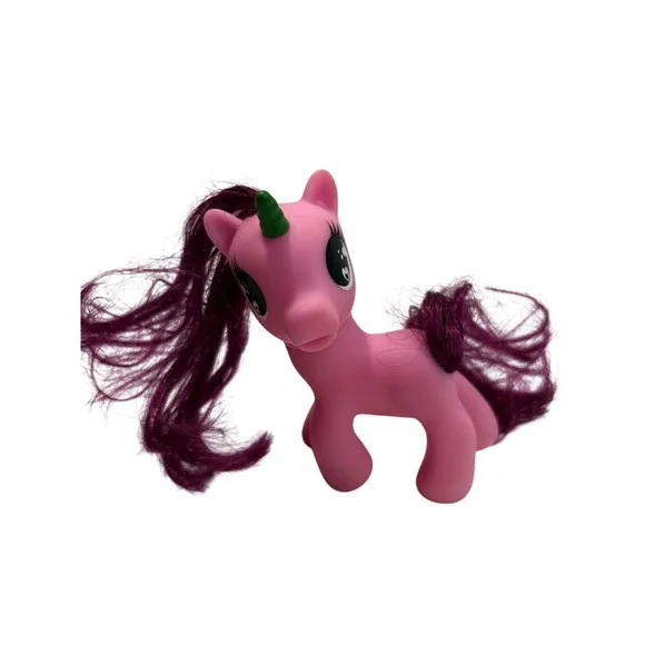 Dolgen Pink Unicorn‎ Pony Toy Figure Green Horn Purple Hair 24661001E20