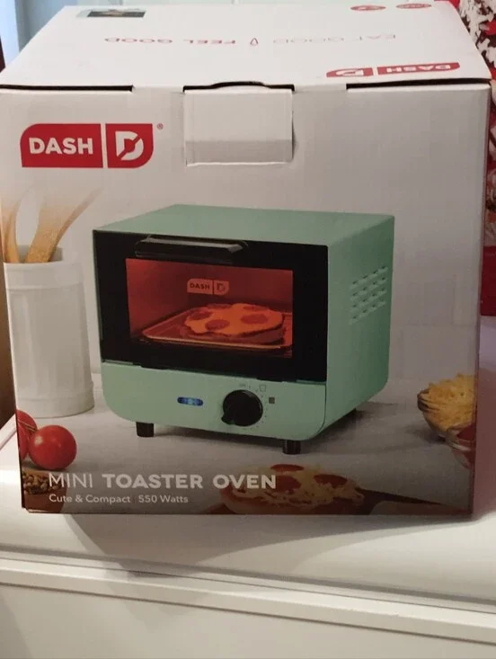 NIB DASH Mint Mini Toaster Oven