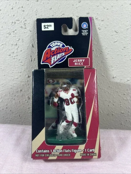 Jerry Rice 1998 TOPPS ACTION FLATS 3” Figure Kickoff Edition San Francisco 49ers