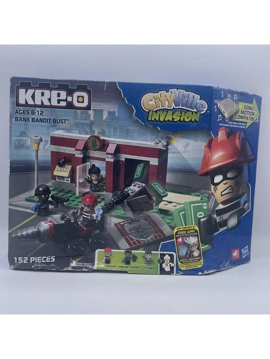 KRE-O CITYVILLE INVASION BANK BANDIT BUST BUILDING SET A3253! Box Wear