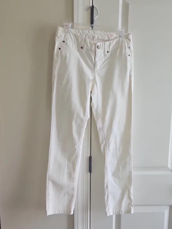 ladies sz 0 lilly pultizer palm beach cream colored jeans excellent