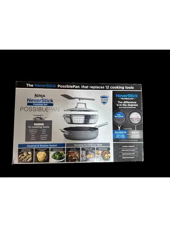 Ninja Foodi NeverStick Premium Set PossiblePan - Sea Salt Gray New in Box