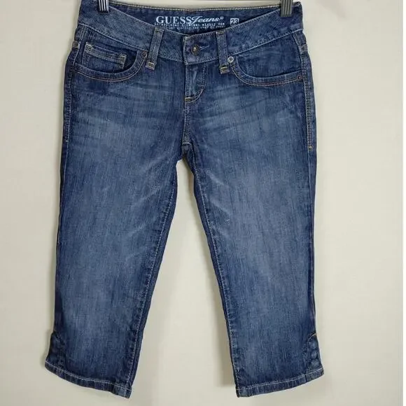 Guess A6140 Cotton Blend Blue Capri Stretch Jeans Women Size 23