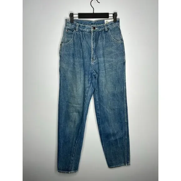 Le Soleil High‎ Rise Pleated Mom Jeans Women 9 Blue EUC Vintage 90s Tapered Leg