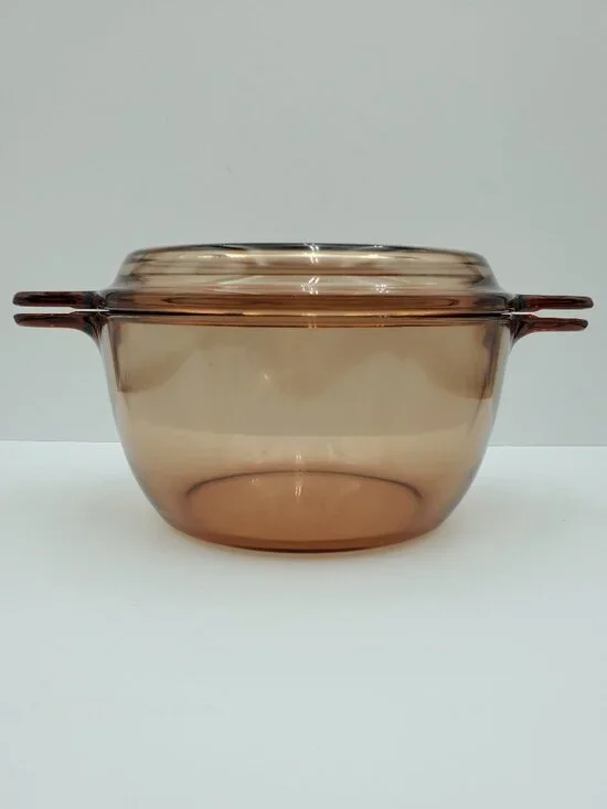 Corning Visions 2.5 Qt Stewpot with Cooking Lid Corning France Amber Casserole