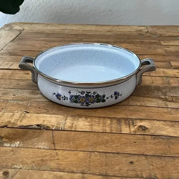 Vtg Fissler Asta Enamelware Pan Skillet Dish 8.5