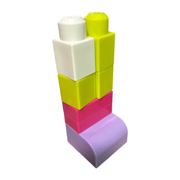 Mega Bloks First Builders Neon Pink Yellow Purple Big Building Blocks Pieces