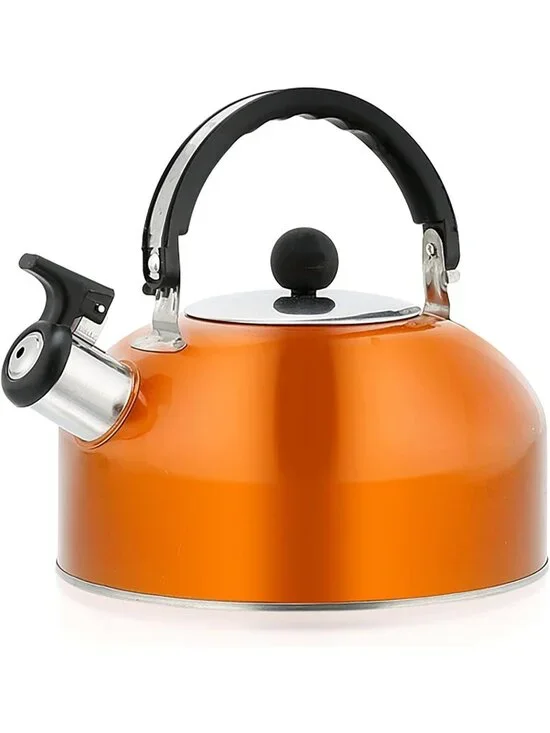 2.7 Quart 3 L Orange Stainless Steel Kitchen Tea Kettles Boil Water Brew Tea