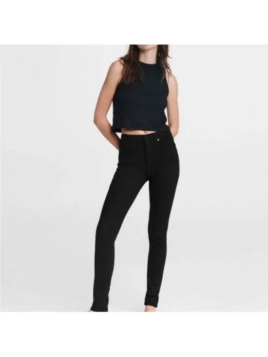 NEW ! NWT RAG & BONE Nina High-Rise Skinny Jeans Black 25