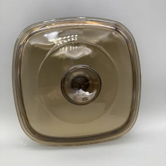 Pyrex Replacement Square Amber Glass Lid A-7-C Corning Brown 7