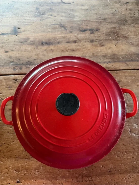 Le Creuset Red Enamel Dutch Oven 28 with Black Knob