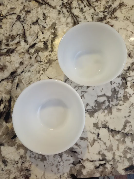 Federal Shield Oven Ware White Milk Glass Set of 2 Small 6