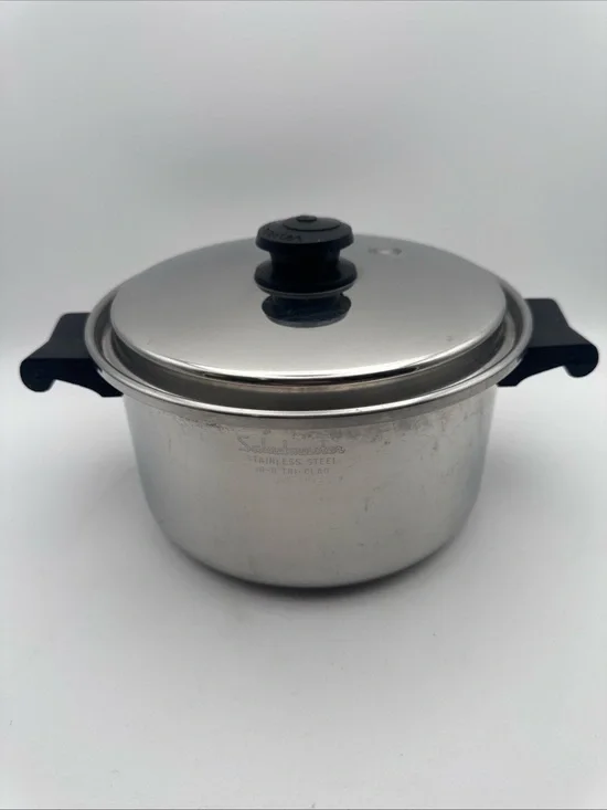 Saladmaster 18-8 Tri-Clad Stainless Steel Mini Stockpot 4 Qt Vapo-Lid USA