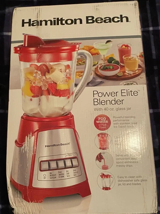 New- Hamilton beach power elite blender with 40 oz glass jar