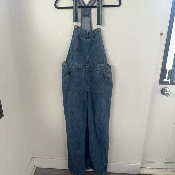 Hollister High Rise Vintage Overall Denim Straight Leg Size‎ S