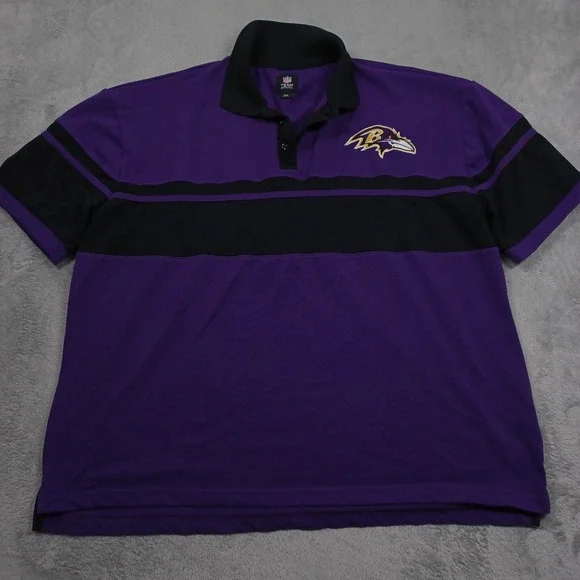 Baltimore Ravens‎ Shirt Mens XXL Purple Polo Short Sleeve NFL Football