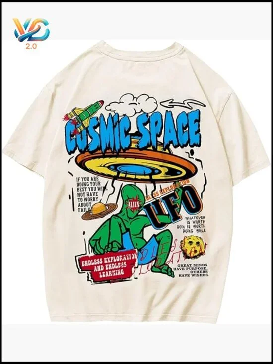Men's Oversized Vintage Y2K Graphic Tee T-Shirt Streetwear Unisex