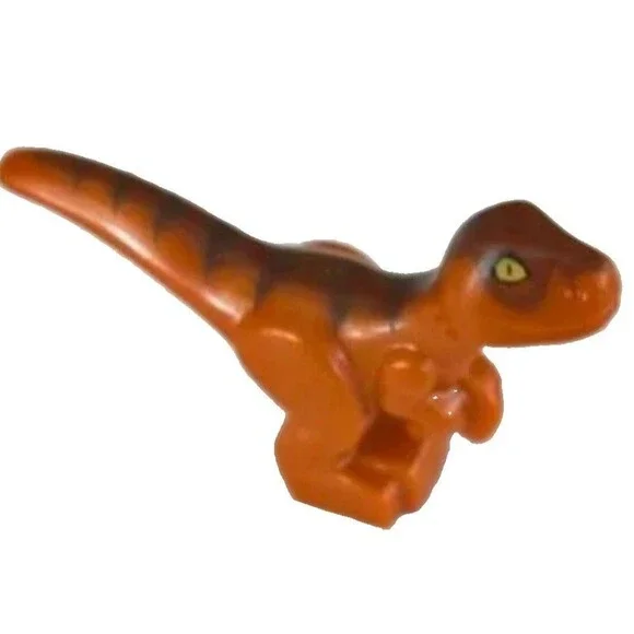 LEGO Dino Raptor Baby with Dark Brown and Reddish Brown Back Dark Orange