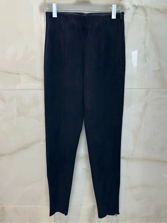 Zara Faux Suede High Waisted Black Leggings size Small