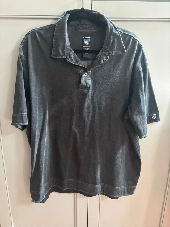 Men's Kuhl charcoal distressed short sleeve shirt XXL