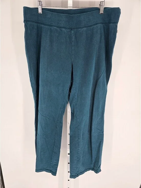 Venezia Sport Womens Sz 14/16 Pull On Sweatpants Pants Teal Blue Straight Leg