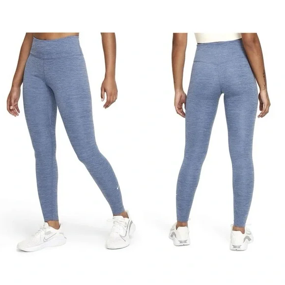 Nike One Dri-Fit Leggings XL Heather‎ Light Blue
