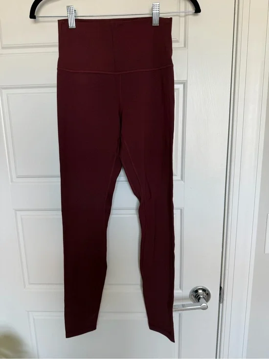 Lululemon HR Align Leggings 28 inch Size 6 Red Merlot