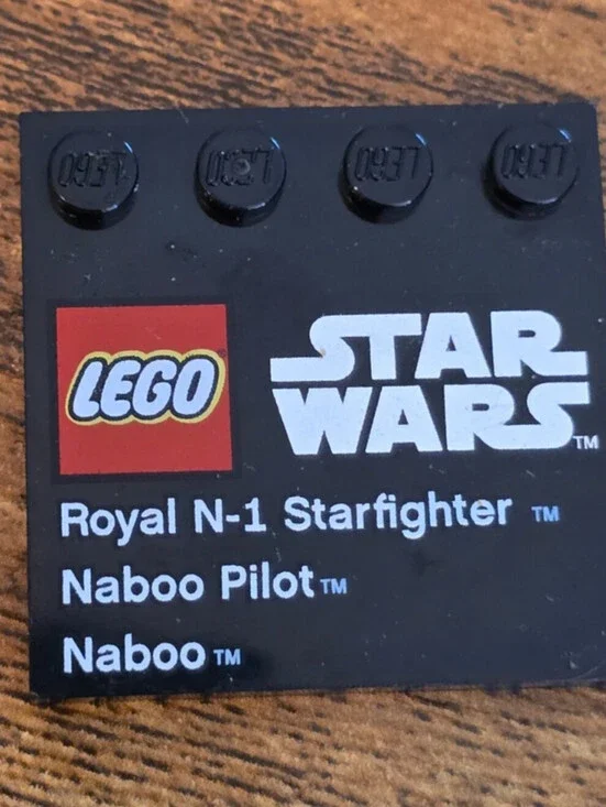 LEGO Tile, Modified 4 x 4 with Studs on Edge with Lego Star Wars Logo 9674