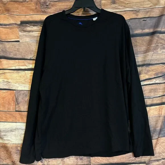 Tommy Bahama Men's Black XL Long Sleeve T-Shirt Pima Cotton Modal Crew Neck