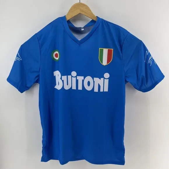 VTG Napoli Buitoni Jersey Blue SSC Napoli Maradona Made In Italy L Soccer Shirt