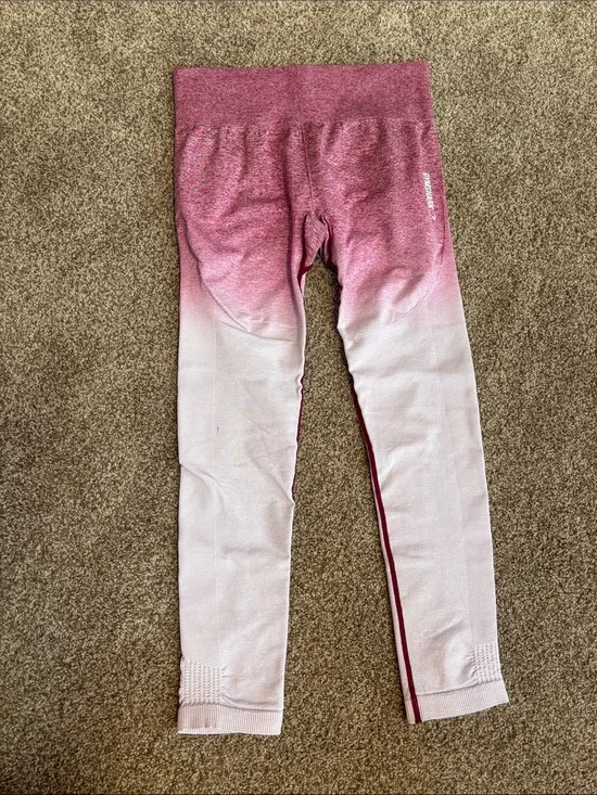 Gymshark Ombre Pink to Light Pink Seamless High-Waist Leggings
