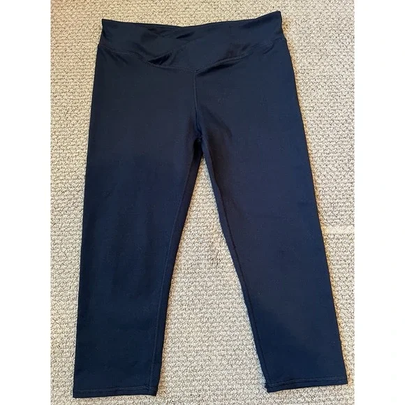 Fabletics Leggings Women's  Black Large Crossover‎ Waist Front And Back Athletic