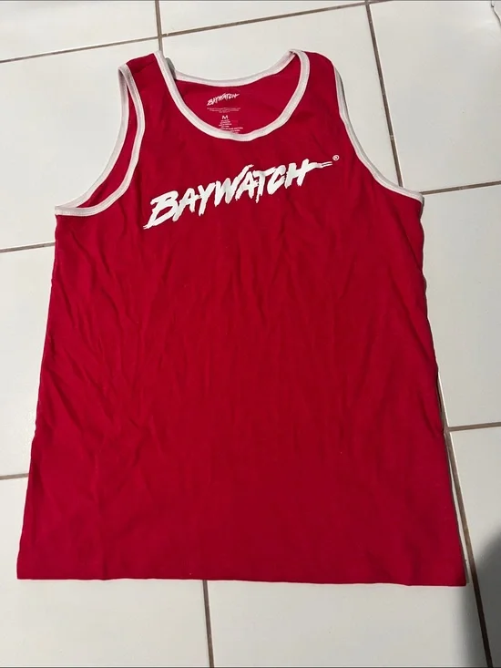 Baywatch Red Tank Top with White Trim