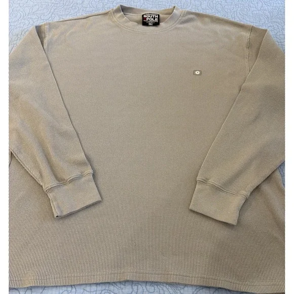 SouthPole Mens XL Long Sleeve Thermal Shirt Gray