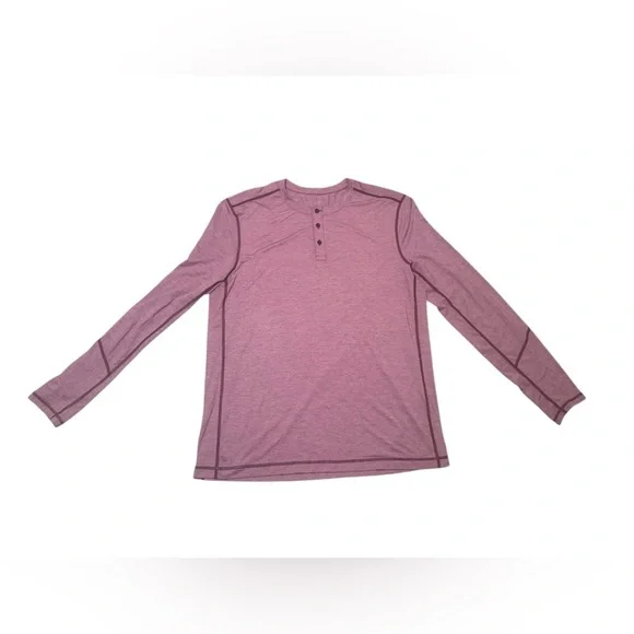 Lululemon Men's T.H.E. Henley Heathered Rosewood XXL Athletic Training