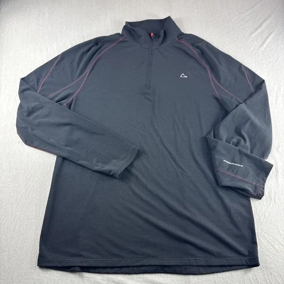 Merino Blend Paradox Pullover Mens L Black 1/4 Zip Base Layer Performance Hiking