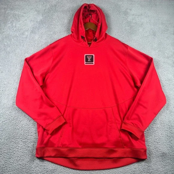 Texas Tech Red Raiders Under Armour Hoodie Mens 3XL Red Fleece Football Pullover