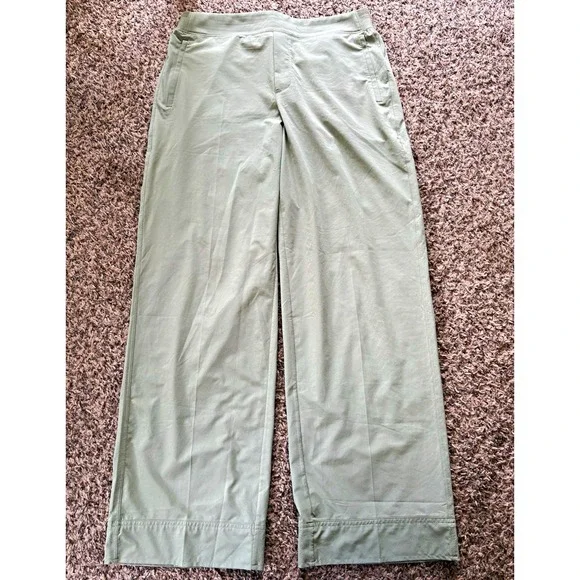 Athleta Brooklyn Heights High Rise Wide Trouser in Eucalyptus Olive size 12
