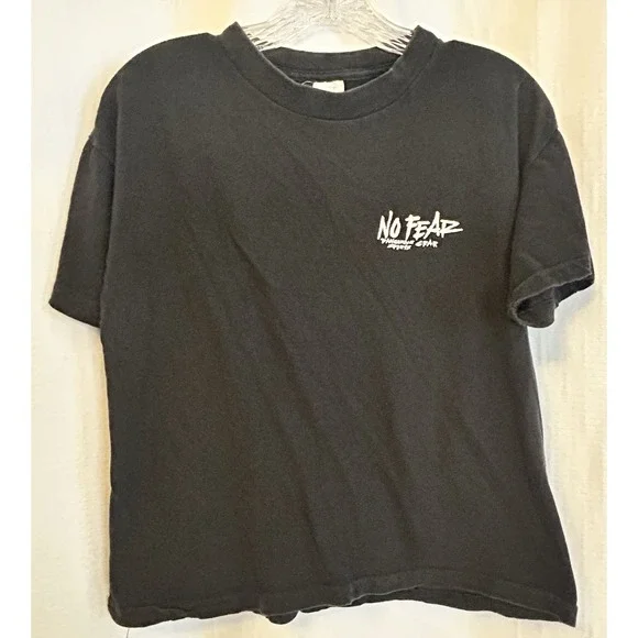 VTG 90s No Fear Black Cropped Style T Shirt Unisex XL