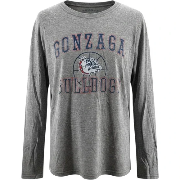Blue 84 Gonzaga Bulldogs Mens Large Long Sleeve Tee Shirt Heather Grey NEW