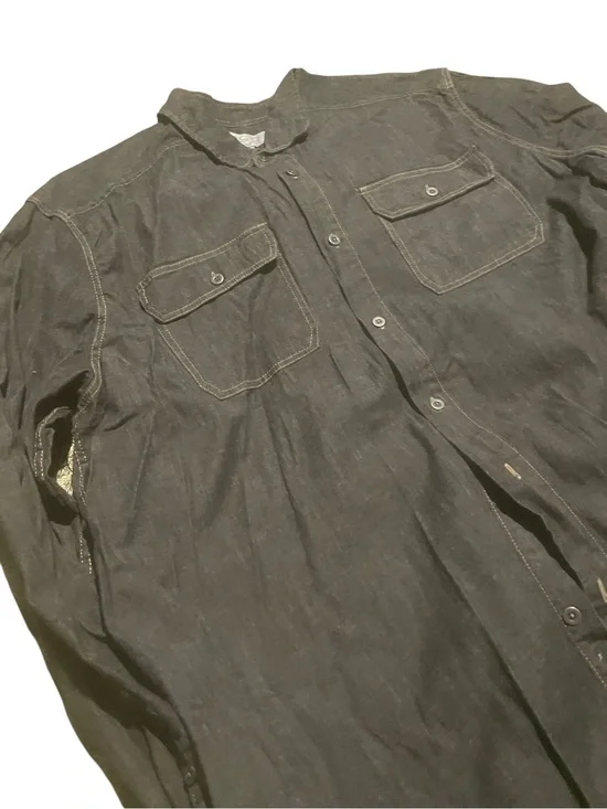 Men's Black Button-Up Utility Shirt