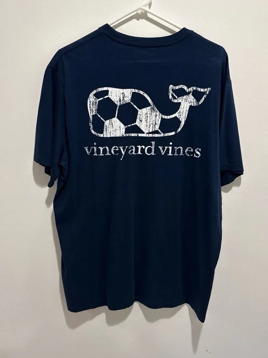 Vineyard Vines Navy Whale Soccer Graphic Tee