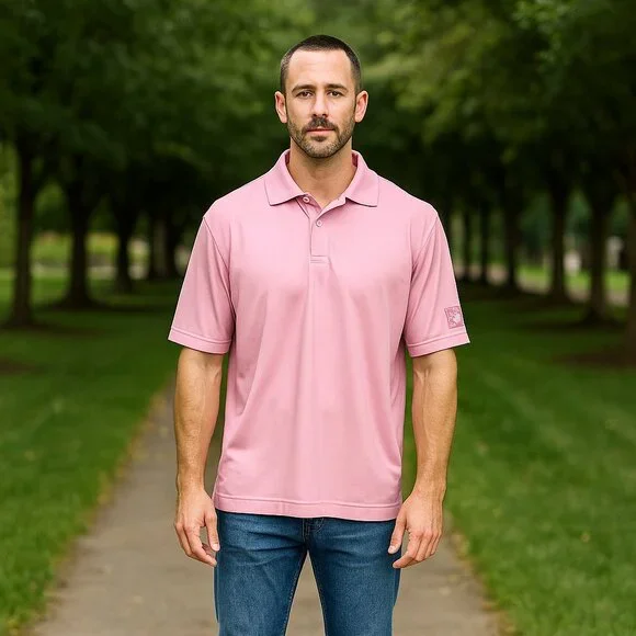 FootJoy FJ Polo Golf Shirt Men L Red/White Stripe Stretch Performance Preppy Y2K