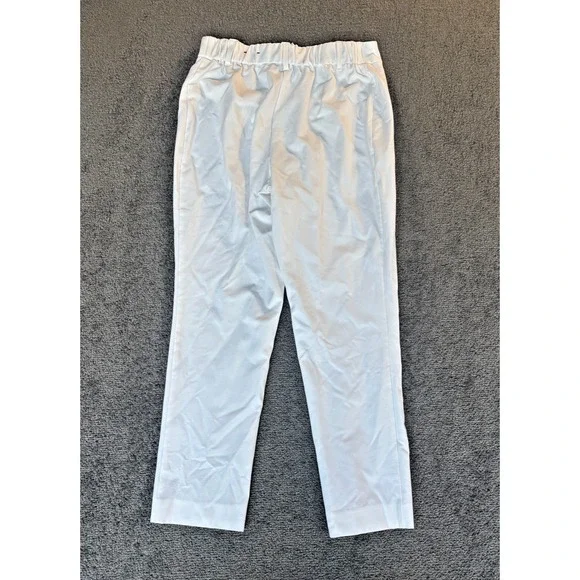 Jules & Leopold Straight Pants Womens Medium White Stretch Elastic Waist Pull-On